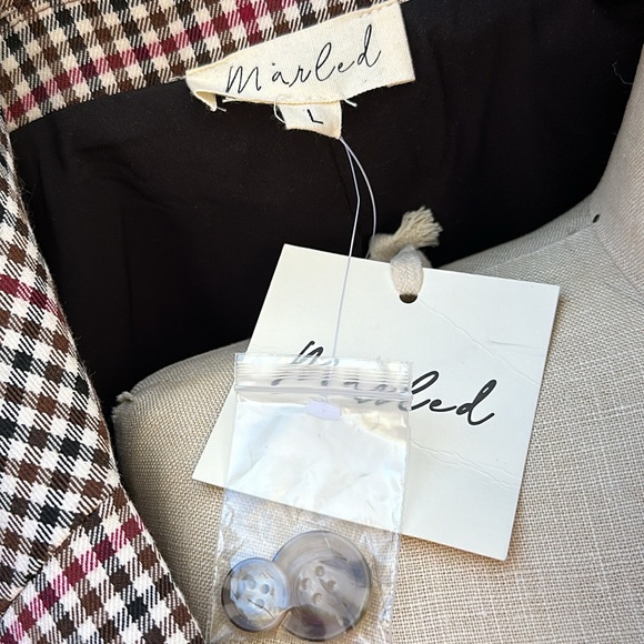 NWT Marled Women's Checkered Blazer Size Large - Picture 9 of 9